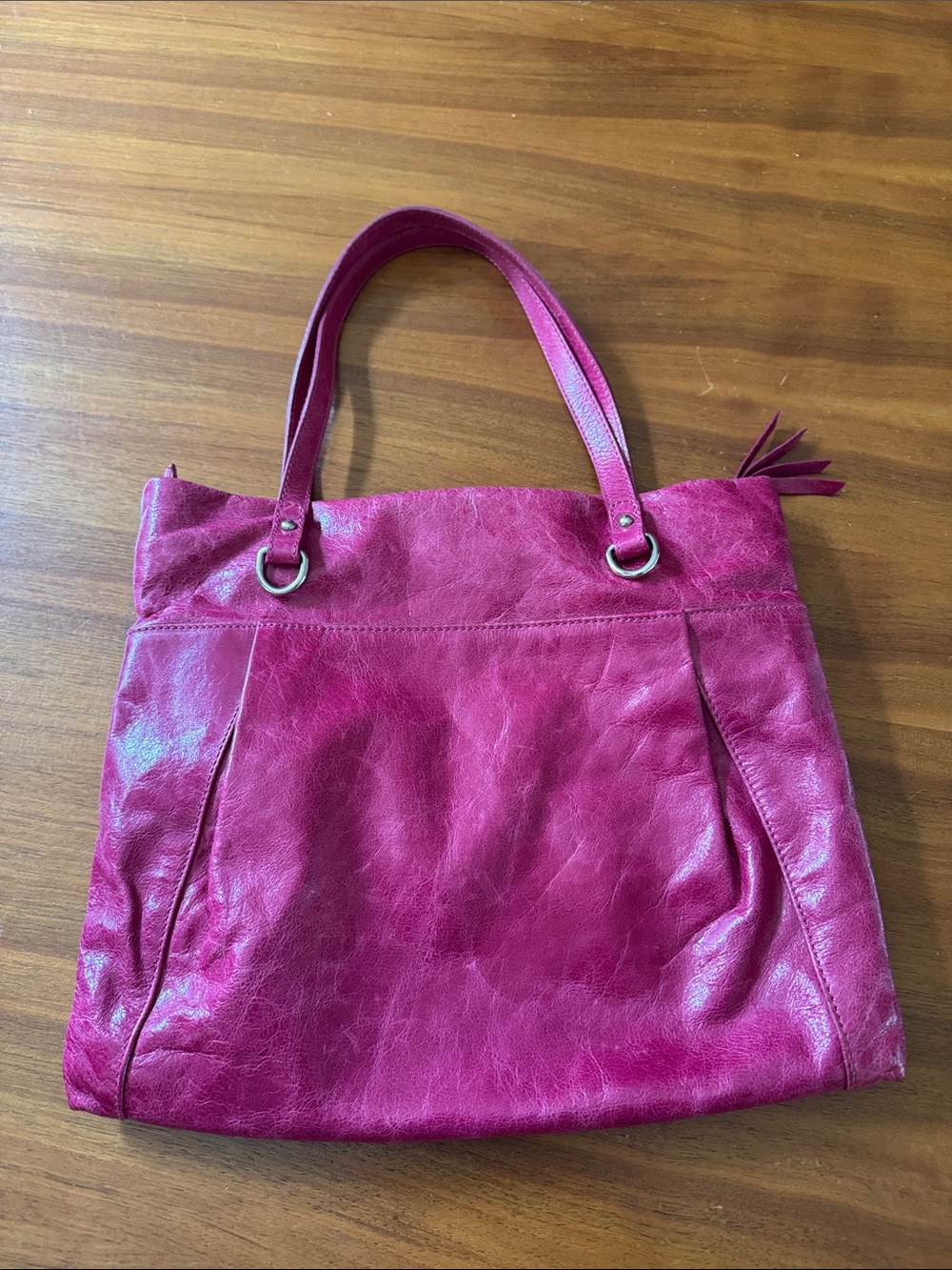 Gianni Chiarini Fuchsia Pink Italian Leather Slouchy Hobo Handbag